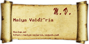 Malya Valéria névjegykártya