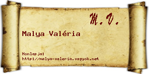 Malya Valéria névjegykártya
