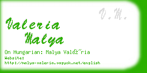 valeria malya business card